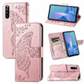 Miniatyrbillede 1 af 11: Xperia 10 IV Pung-etui PU-Læder 4-ROMS Motiv Butterfly Black