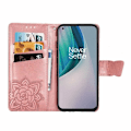 Pikkukuva 3 / 6: OnePlus Nord N10 -lompakkokotelo PU-nahkainen 4-TASKUN motiiviperhonen Pink gold