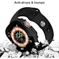 Miniatyrbild 6 av 8: 2-PACK Apple Watch Ultra 1/2 (49mm) Stötdämpande Skal 9H Härdat Glas 2in1 Svart