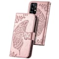 Miniatyrbillede 2 af 11: Samsung A52 / A52s 4G / 5G pung etui PU læder 4-LOMMES Motiv Sommerfugl Pink gold