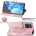 Miniatyrbillede 4 af 11: OnePlus 9 Pro Wallet Case PU Læder 4-LOMMES Motiv Butterfly Pink gold
