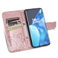 Miniatyrbillede 3 af 11: OnePlus 9 Pro Wallet Case PU Læder 4-LOMMES Motiv Butterfly Pink gold