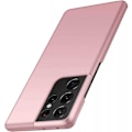 Pikkukuva 1 / 7: Samsung S21 Ultra Ultratunn Gummibelagd Mattsvart Skal Basic V2 Pink gold