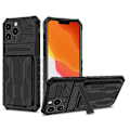 Miniatyrbillede 1 af 9: iPhone 13 Pro Max Slagfast Shell Kickstand & kortrum ThinArmor V3 Black