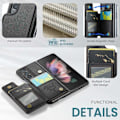 Miniatyrbillede 2 af 8: CaseMe Shockproof Cover Kortholder Stander 4-rums Samsung Z Fold 3 Sort