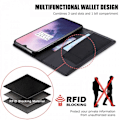 Miniatyrbild 5 av 6: OnePlus 7 Elegant Fodral i PU-Läder med RFID Block Svart