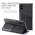 Miniatyrbillede 4 af 8: iPhone XS / X Elegant etui i PU-læder med RFID-blok Black