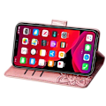 Miniatyrbillede 4 af 8: iPhone 12 Pro Max Pung-etui PU-læder 4-LOMMES Motiv Sommerfugl Lila