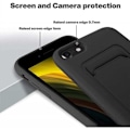 Miniatyrbild 4 av 7: iPhone 7 / 8 / SE (2020 & 2022) Gummibelagd Stöttåligt Skal med Kortfack Liquid Svart