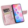 Miniatyrbillede 3 af 11: Xiaomi Mi 11i tegnebog etui PU læder 4-LOMMES motiv sommerfugl Pink gold