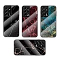 Miniatyrbillede 2 af 6: Samsung S21 Ultra Marble Shell 9H hærdet glas bagside glas bagside V2 Green Emerald Green