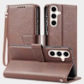 Miniatyrbillede 1 af 5: Samsung S24 Pung Etui PU Læder 4 RUMMER - Brun