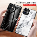 Miniatyrbild 3 av 7: iPhone 13 Pro Max Marmorskal 9H Härdat Glas Baksida Glassback V2 MultiColor Emerald Green