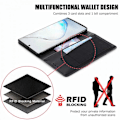 Miniatyrbild 5 av 7: Samsung Note 10 Elegant Fodral i PU-Läder med RFID Block Svart