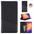 Miniatyrbillede 1 af 7: Xiaomi Redmi Note 7 Elegant sag i PU -læder med RFID -blok Black