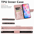 Miniatyrbillede 8 af 11: Xiaomi Mi 11i tegnebog etui PU læder 4-LOMMES motiv sommerfugl Pink gold