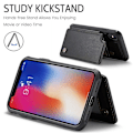 Miniatyrbillede 5 af 7: CaseMe Shockproof Cover Kortholder Stander 4-rums iPhone XS Max Sort