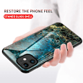 Miniatyrbillede 4 af 6: iPhone 12 Mini Marble Shell 9H hærdet glas bagside glas bagside V2 Black Svart/Guld