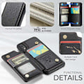 Miniatyrbillede 3 af 8: CaseMe Shockproof Cover Kortholder Stander 4-rums iPhone XR Sort