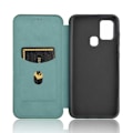 Pikkukuva 3 / 9: Samsung A21s Flip Case -korttipaikka CarbonDreams Vihreä Green
