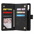 Miniatyrbild 6 av 7: Samsung A20s Multifunktionellt Plånboksfodral Zipper 8-Fack Svart