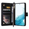 Miniatyrbild 3 av 7: Samsung A54 5G Multifunktionellt Plånboksfodral Zipper 8-Fack Svart