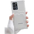 Miniatyrbild 1 av 5: Stöttåligt Skal med Kortfack Förstärkta Hörn Samsung Note 20 Ultra Transparent