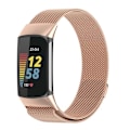 Miniatyrbild 2 av 5: Fitbit Charge 5 Armband Milanesisk Loop Rosenguld