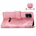 Pikkukuva 6 / 7: Samsung A51 4G lompakkokotelo PU-nahkainen 4-POCKET Motif Butterfly Pink gold