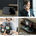 Miniatyrbillede 7 af 9: CaseMe Shockproof Cover Kortholder Stander 4-rums iPhone 14 Pro Max Sort