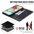 Miniatyrbild 5 av 7: Samsung A71 Elegant Fodral i PU-Läder med RFID Block Svart