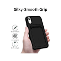 Miniatyrbild 2 av 7: iPhone XR Gummibelagd Stöttåligt Skal med Kortfack Liquid Svart