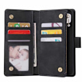 Miniatyrbillede 6 af 7: Samsung A12 multifunktionelt pung etui Lynlås 8-rum Black