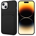Pikkukuva 1 / 9: iPhone 13 Mini Kumitettu Iskunkestävä Kotelo Korttilokeron Liquid Svart