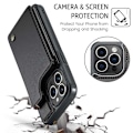 Miniatyrbillede 4 af 9: CaseMe Shockproof Cover Kortholder Stander 4-rums iPhone 14 Pro Max Sort
