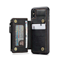 Miniatyrbillede 1 af 9: iPhone XS Max Cover Kortholder & Lynlås 4-RUMMET CaseMe Flippr Black