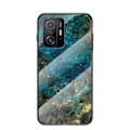 Miniatyrbillede 1 af 8: Xiaomi Mi 11T / 11T Pro Marble Shell 9H hærdet glas bagside glas bagside V2 MultiColor Emerald Green