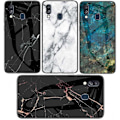 Pikkukuva 1 / 10: Samsung A40 Marble Shell 9H karkaistu lasi tausta Glassback V2 Green Emerald Green