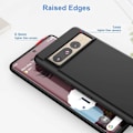 Miniatyrbillede 3 af 7: Google Pixel 7 Pro Ultra tyndt blødt gummibelagt mat sort cover Black