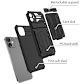 Pikkukuva 3 / 9: iPhone 12 Iskunkestävä jalusta ja korttipaikka ThinArmor V3 Black
