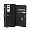 Miniatyrbillede 9 af 10: Oneplus 9 Pro multifunktionelt pung etui Lynlås 13-rum Black