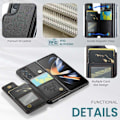 Miniatyrbillede 2 af 8: CaseMe Shockproof Cover Kortholder Stander 4-rums Samsung Z Fold 4 Sort