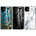 Pikkukuva 2 / 11: iPhone 11 Pro Max Marble Shell 9H karkaistu lasi tausta Glassback V2 White Svart/Guld