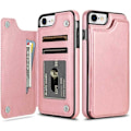Miniatyrbillede 1 af 6: iPhone 7/8/SE 2020 stødsikker dækkortholder 3-SLOT Flippr Rose Gold Pink gold