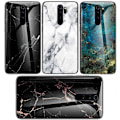 Pikkukuva 1 / 8: Redmi Note 8 Pro Marble Shell 9H Glass Back Glassback V2 Black Svart/Guld