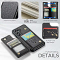 Miniatyrbillede 3 af 8: CaseMe Shockproof Cover Kortholder Stander 4-rums Samsung S23 FE Sort