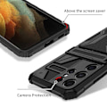 Miniatyrbillede 4 af 9: Samsung S21 Ultra Shockproof Cover Kickstand & Card Compartment ThinArmor V3 Black