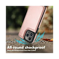 Pikkukuva 6 / 6: iPhone 14 / 13 iskunkestävä kansikorttipidike 3-taskuinen Flippr - Rosenguld Pink gold