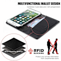 Miniatyrbillede 5 af 7: iPhone SE (2020 & 2022) Elegant etui i PU-læder med RFID-blok Black