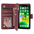 Miniatyrbillede 3 af 8: iPhone 13 Mini multifunktionelt pung etui Lynlås 8-rum Svart